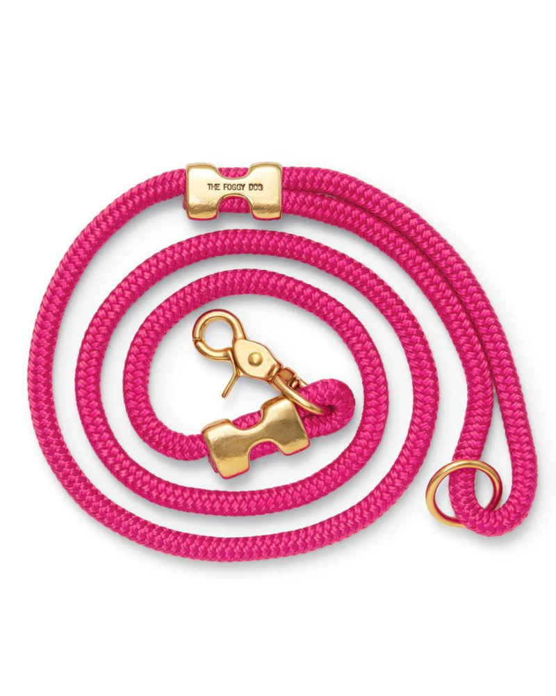 Hot Pink Marine Rope Dog Leash<br>(Made in the USA) WALK THE FOGGY DOG   