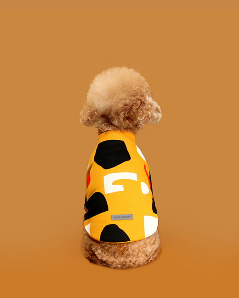 Colorful Design Dog Sweatshirt in Mustard Yellow (FINAL SALE) Wear HUTS & BAY   