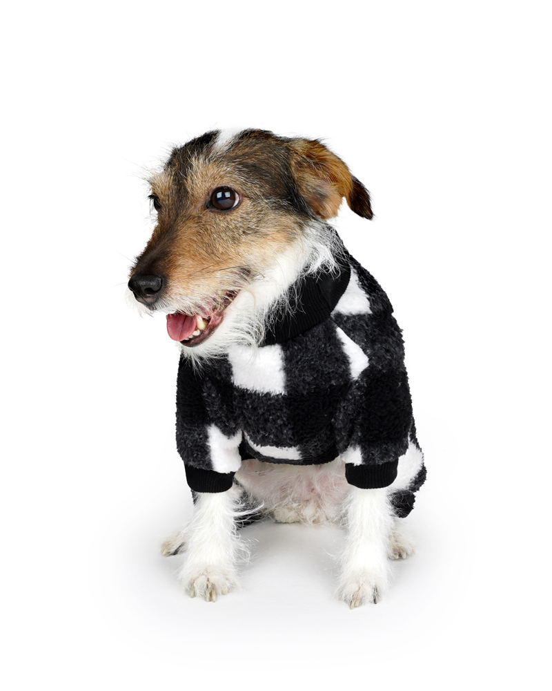 Monster Warmer Dog Onesie in Black Check Wear CHARLIE'S BACKYARD   