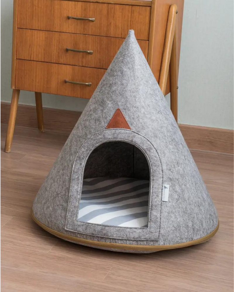 Lucy Soft Grey Dog Cave (Medium) HOME NOOEE PET   