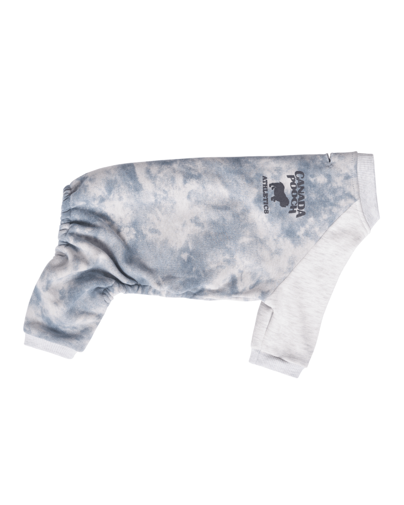 Frosty Fleece Dog Sweatsuit in Grey Tie-Dye (CLEARNACE) Wear CANADA POOCH   