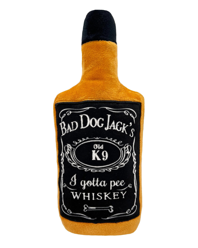 Bad Dog Jack's Whiskey Squeaky Plush Dog Toy Play Huxley & Kent   