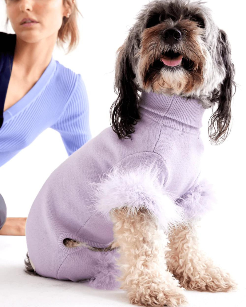 Feather Knit Dog Onesie in Lavender (FINAL SALE) Wear MAXBONE   