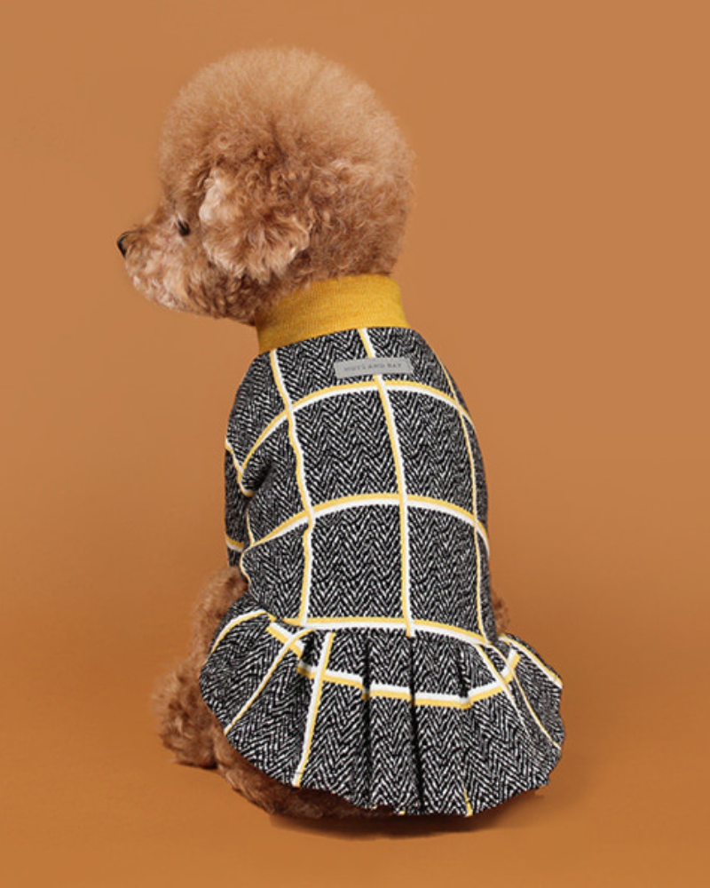 Check Dress for Dogs in Mustard Yellow (FINAL SALE) Wear HUTS & BAY   