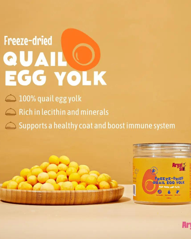 Freeze-Dried Egg Yolk Treat for Dogs & Cats Eat ARYA SIT   