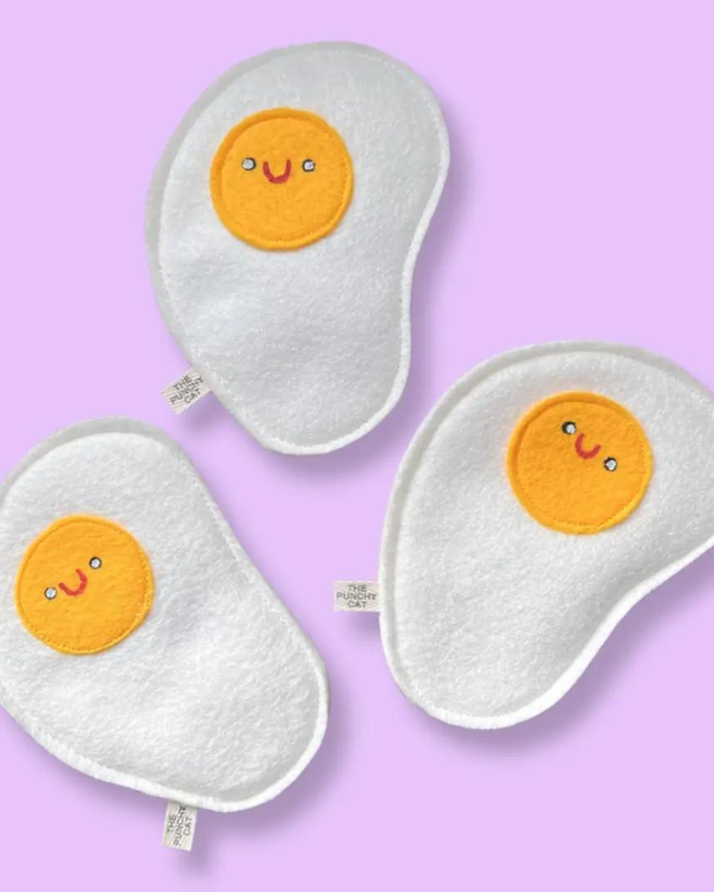 Fried Egg Catnip Toy CAT THE PUNCHY CAT   