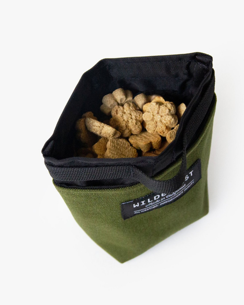 Alamo Dog Treat Pouch in Olive Green WALK WILDEBEEST   