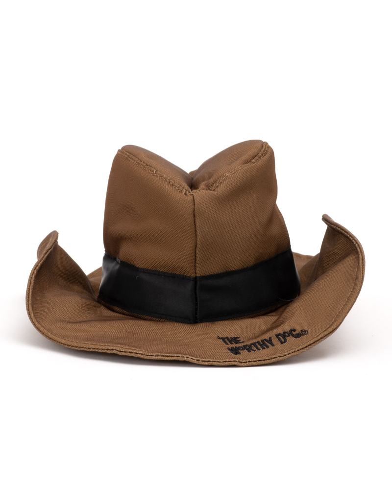 Cowboy Party Dog Hat (FINAL SALE) Accessories THE WORTHY DOG Small Brown 