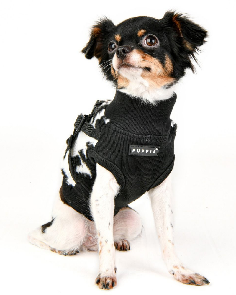 Leopard Fleece Dog Harness Vest WALK PUPPIA   