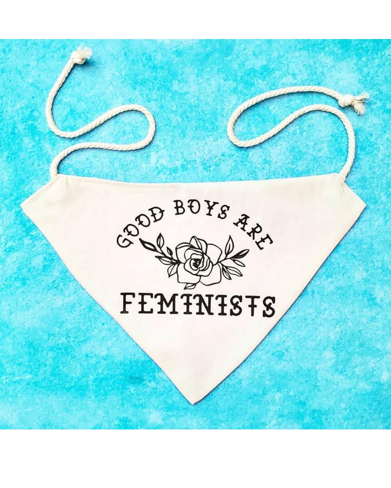 Good Boys Are Feminists Dog Bandana (Made in the USA) Wear DINGUS DESIGNS CO   
