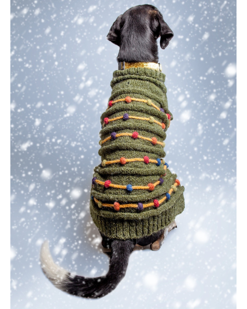 Christmas Tree Hand Knit Dog Sweater Wear PERUVIAN KNITS   