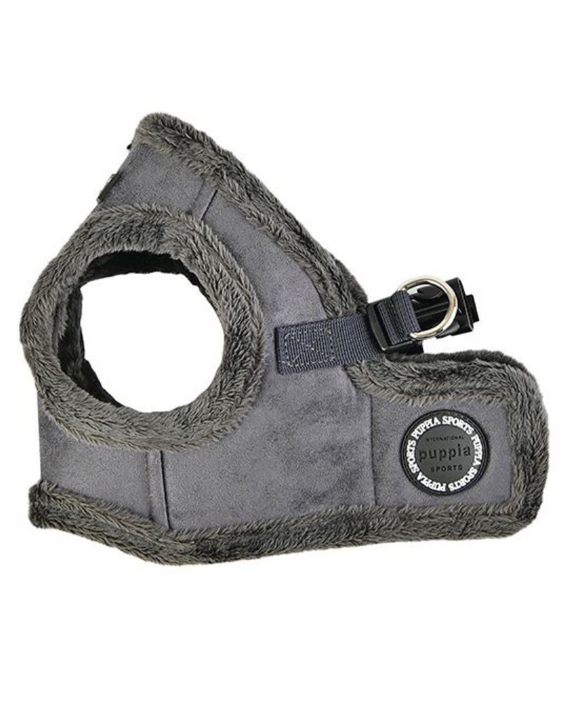 Suede + Shearling Step-In Dog Harness in Grey (FINAL SALE) Harness PUPPIA   