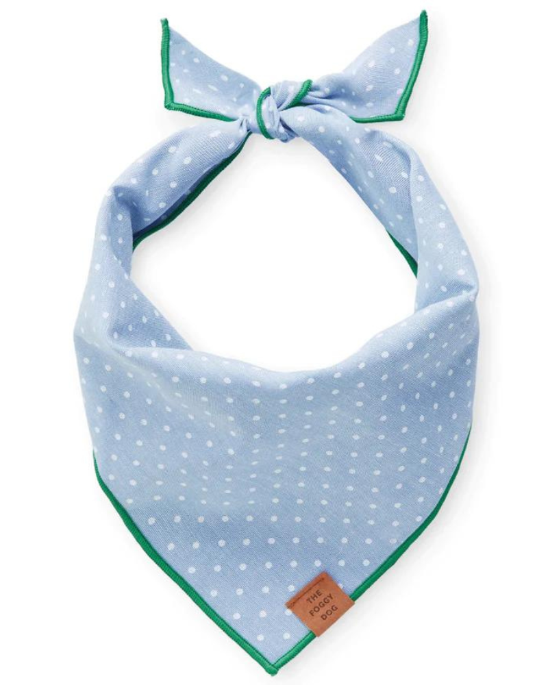 Chambray Dots Dog Bandana Wear THE FOGGY DOG   