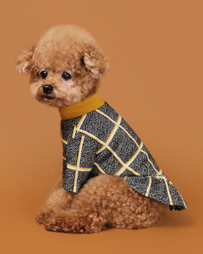 Check Dress for Dogs in Mustard Yellow (FINAL SALE) Wear HUTS & BAY   