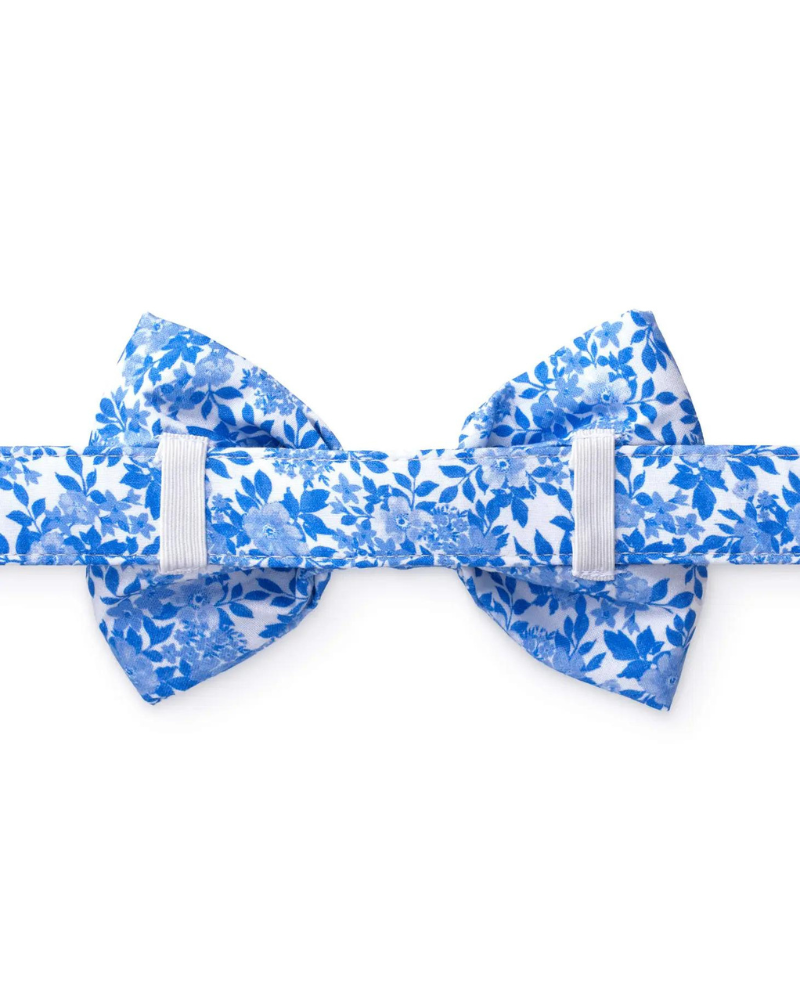 Blue Roses Dog Bow Tie (FINAL SALE) Accessories THE FOGGY DOG   
