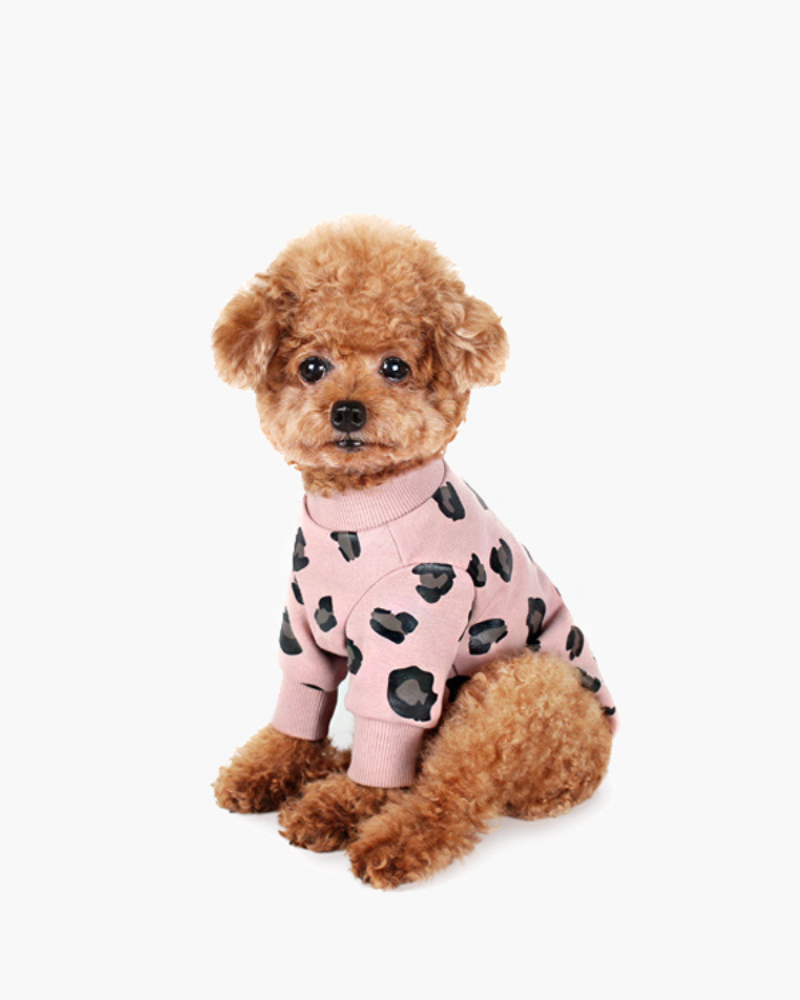 Leopard Print Dog Sweatshirt (FINAL SALE) Wear HUTS & BAY Pink Small 