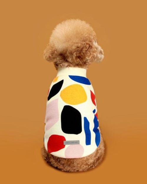 C1 Colorful Design Dog Sweatshirt in Ivory Wear HUTS & BAY   