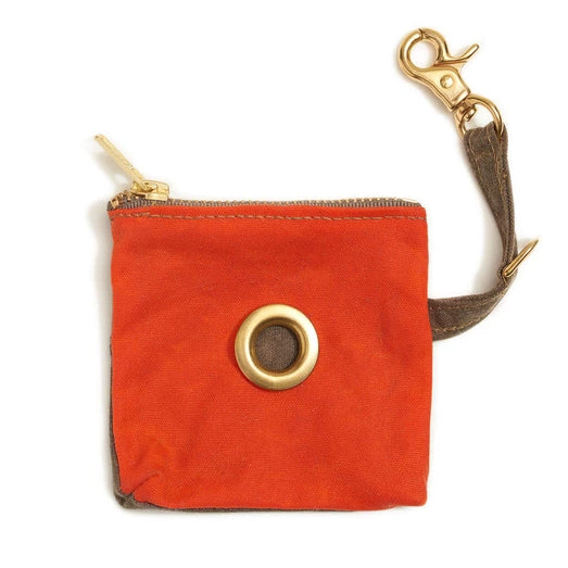 FOUND MY ANIMAL | Orange Waxed Cotton Canvas Poop Bag Dispenser Add-Ons FOUND MY ANIMAL   