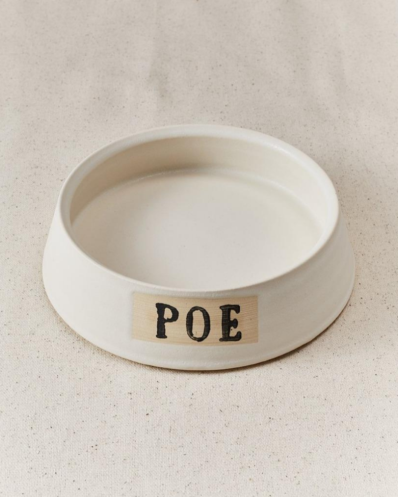 Poe Pet Bowl in Blanc (Made in the USA) (Custom/Direct-Ship) Eat STYLE UNION HOME   