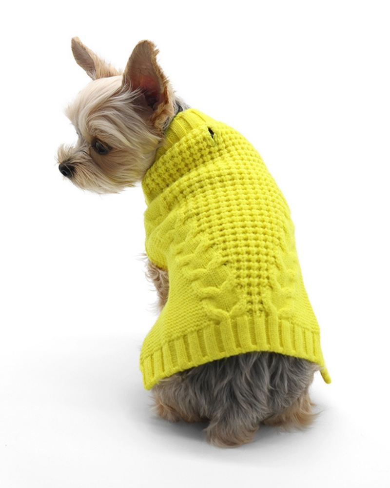 Mix Knit Dog Sweater in Sunshine Yellow<br>(FINAL SALE) Wear DOGO   