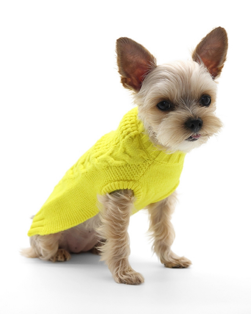 Mix Knit Dog Sweater in Sunshine Yellow<br>(FINAL SALE) Wear DOGO   
