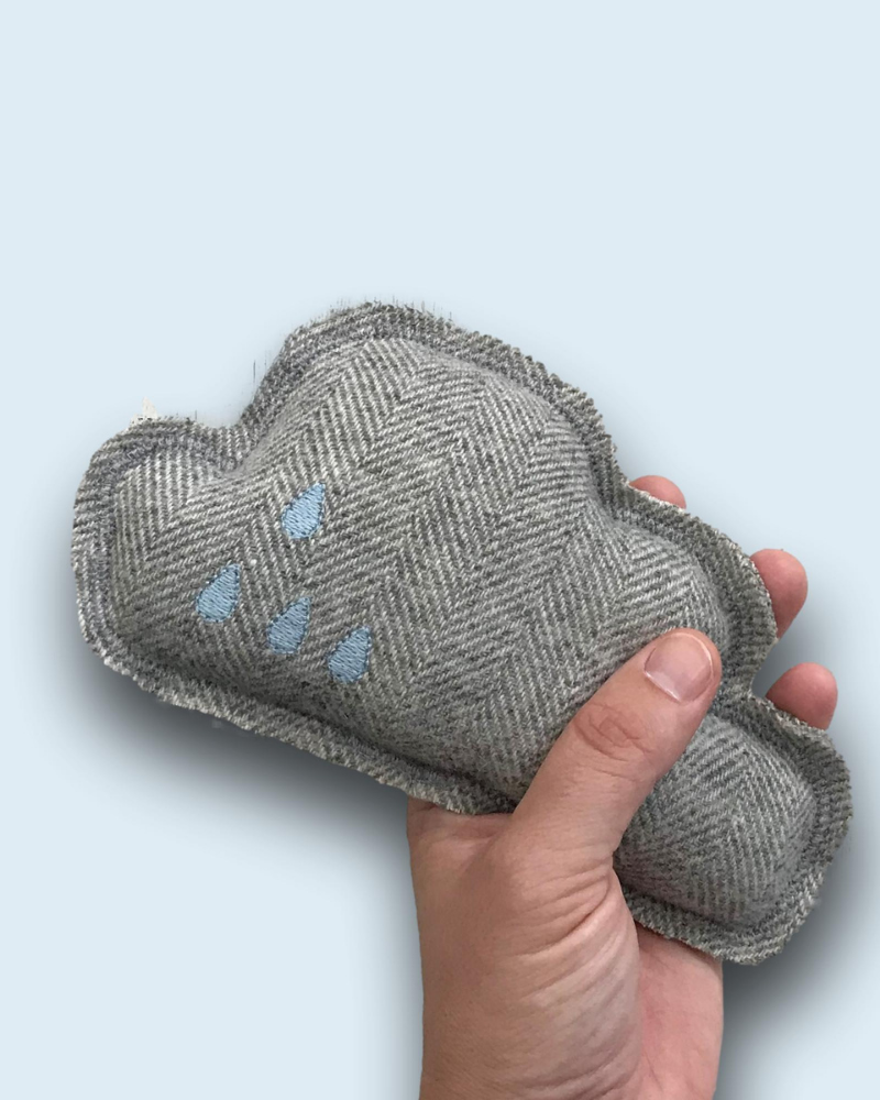 Cloud Catnip Pillow Toy in Grey (Made in the USA) Play HITHER RABBIT   