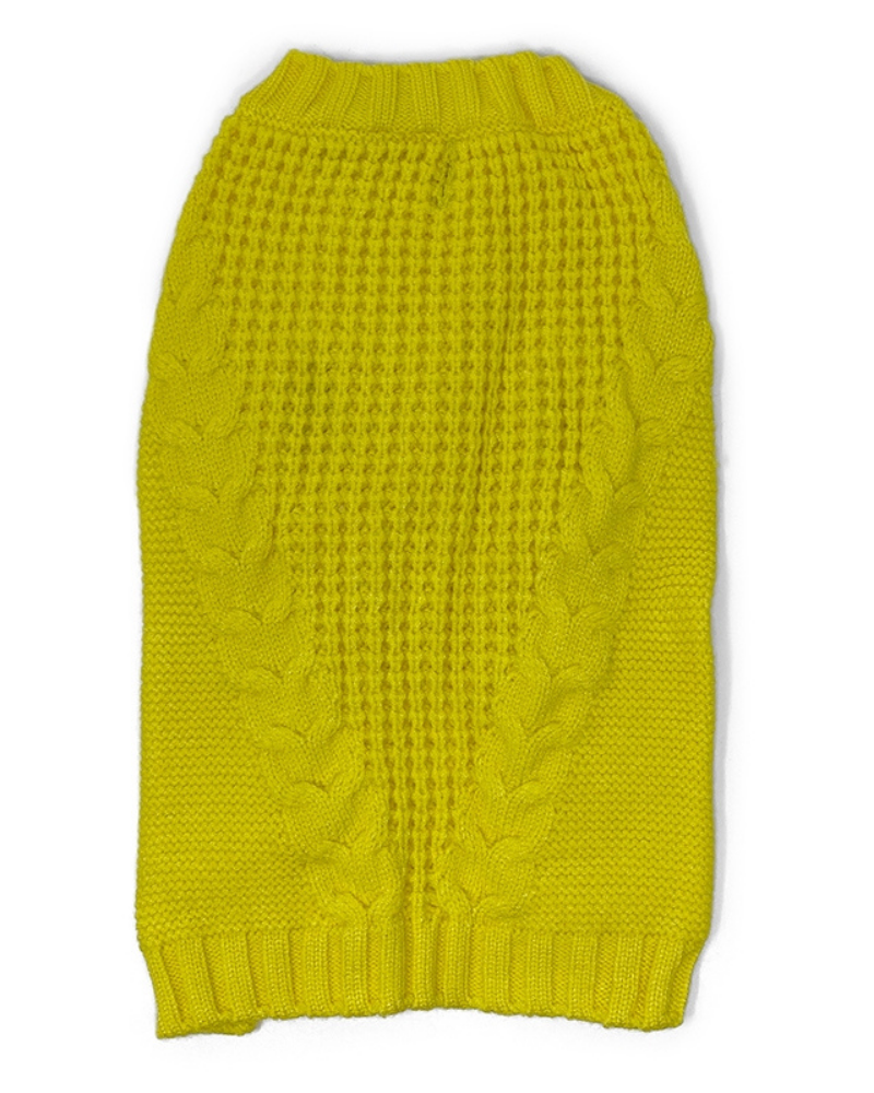 Mix Knit Dog Sweater in Sunshine Yellow<br>(FINAL SALE) Wear DOGO   