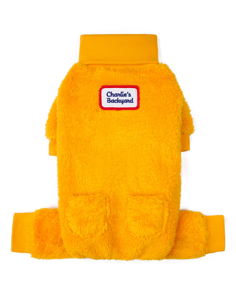 Monster Fleece Warmer Dog Onesie in Yellow (FINAL SALE) Wear CHARLIE'S BACKYARD   