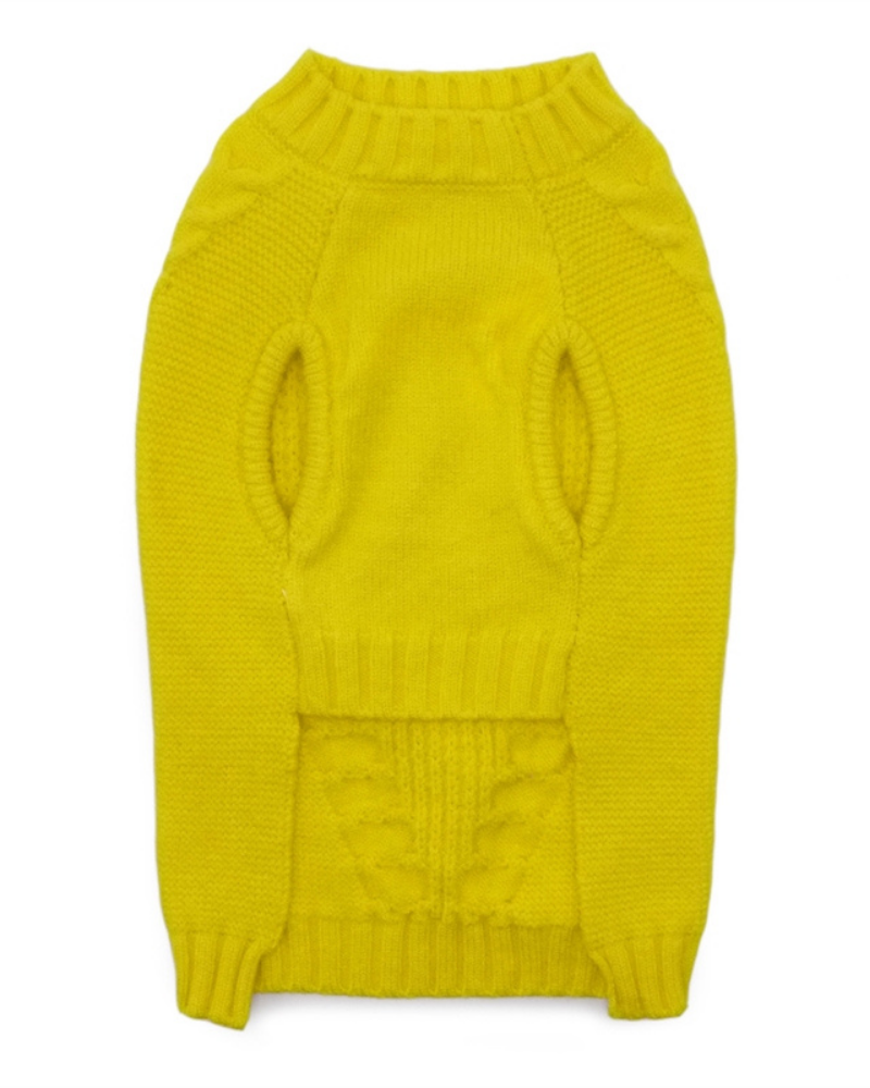 Mix Knit Dog Sweater in Sunshine Yellow<br>(FINAL SALE) Wear DOGO   