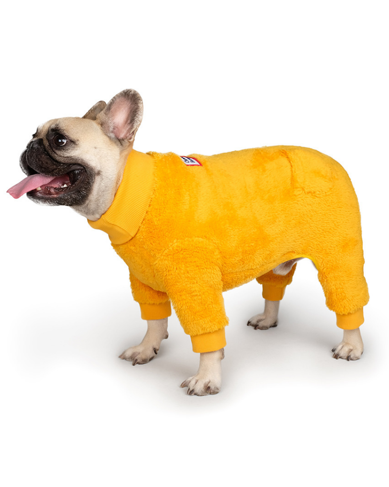 Monster Fleece Warmer Dog Onesie in Yellow (FINAL SALE) Wear CHARLIE'S BACKYARD   