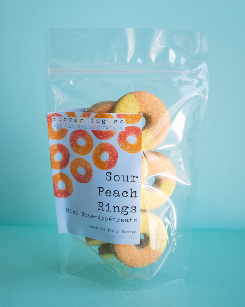Gummy Peach Ring Dog Biscuits (FINAL SALE) Eat CLOVER DOG CO.   