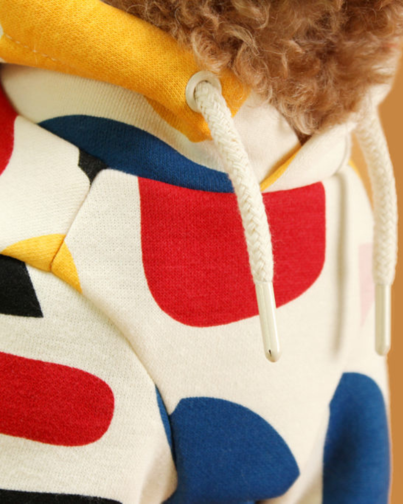 Colorful Design Dog Hoodie in Ivory Wear HUTS & BAY   