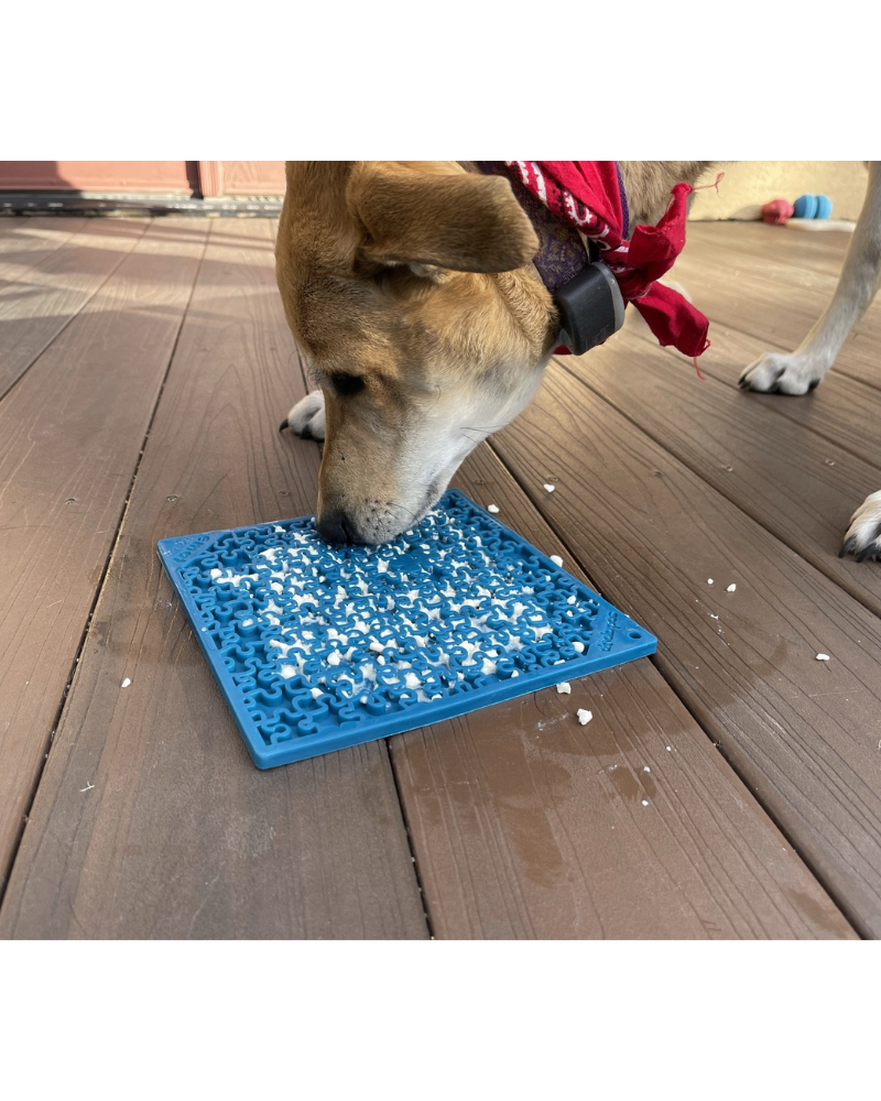 Jigsaw Design Dog Lick Mat (Made in the USA) Eat SODA PUP   