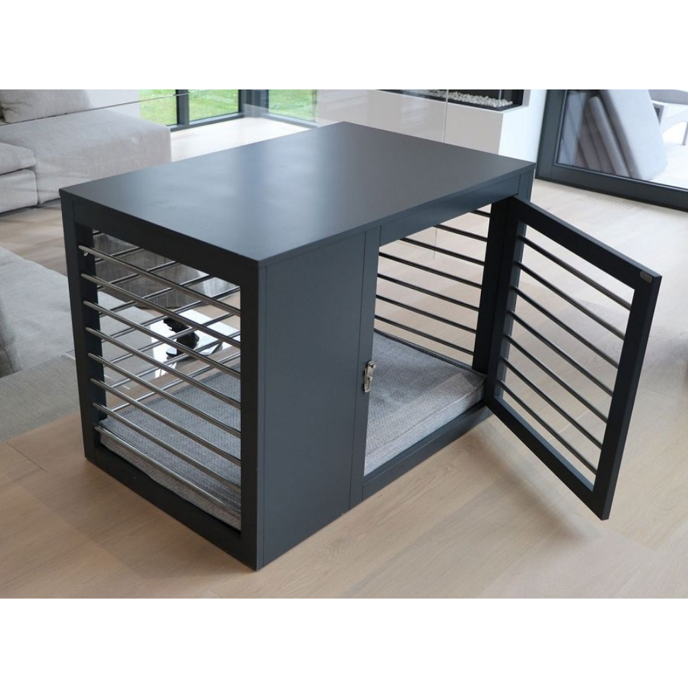 Moderno Dog Crate in Grey<br>(Direct Ship) Dog Beds BOWSER'S PET PRODUCTS   