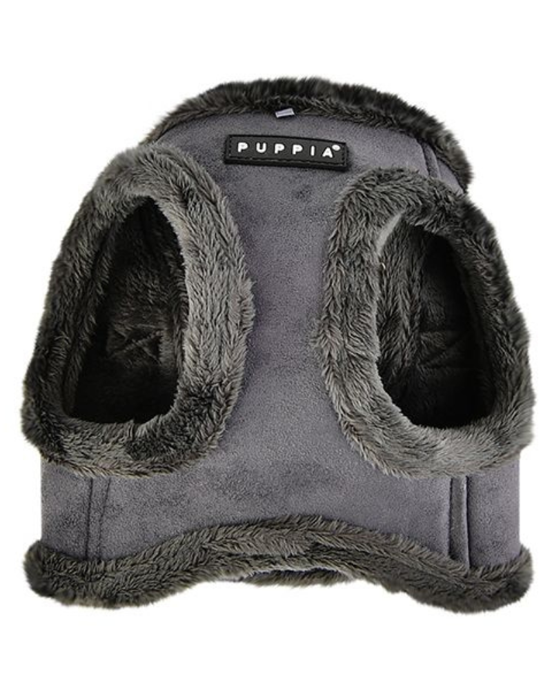 Suede + Shearling Step-In Dog Harness in Grey (FINAL SALE) Harness PUPPIA   