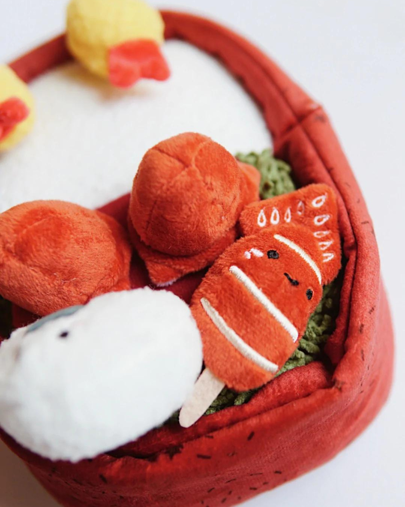 Benny Bento Box Squeaky Seven-Piece Plush Dog Toy <br> (Made in the USA) Play WOOF & CO   