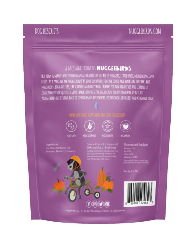 Pumpkin & Blueberry Crunchy Dog Biscuits (Made in the USA) Eat NUGGEEBIRDS   