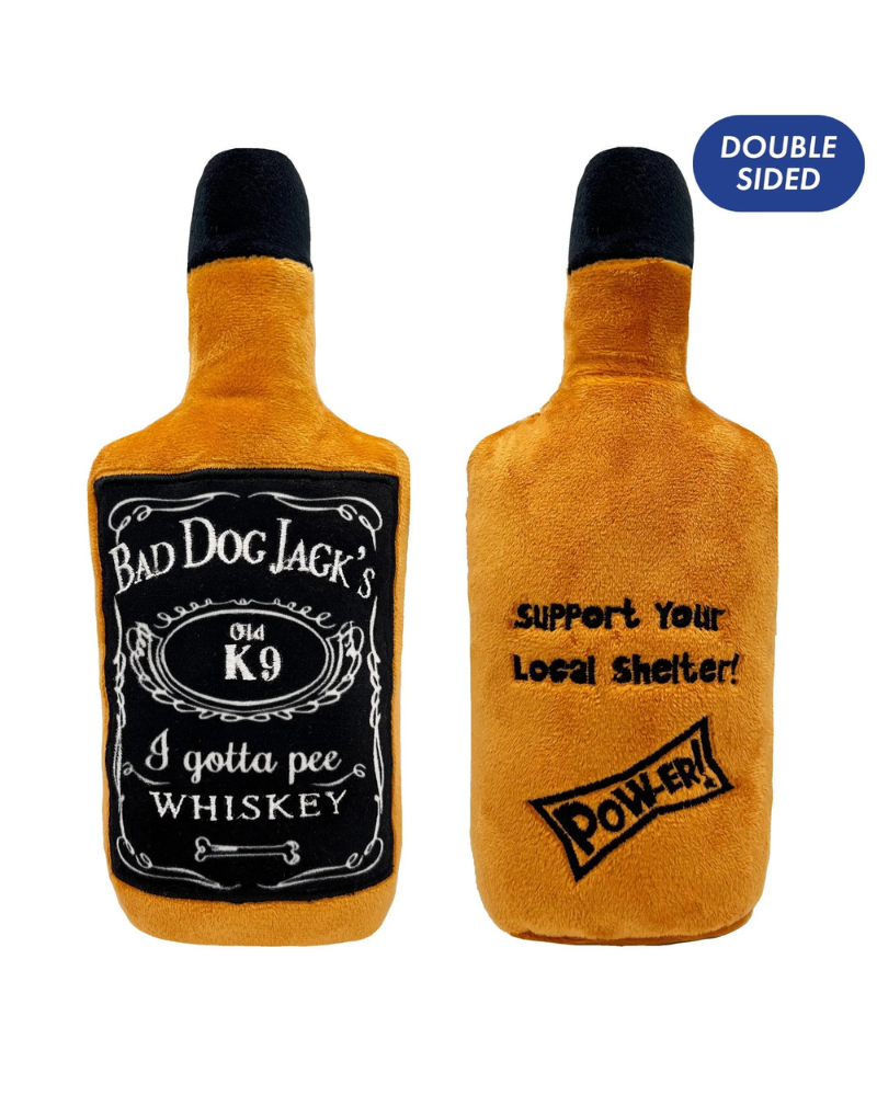 Bad Dog Jack's Whiskey Squeaky Plush Dog Toy Play Huxley & Kent   