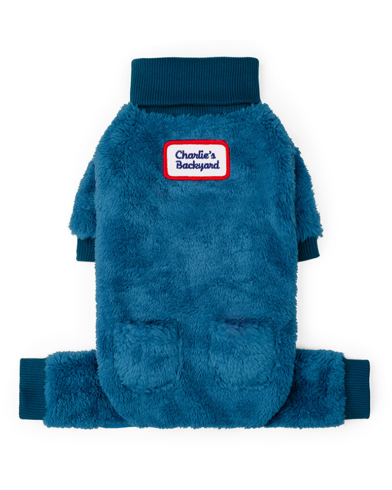 Monster Fleece Warmer Dog Onesie in Teal (FINAL SALE) Wear CHARLIE'S BACKYARD   