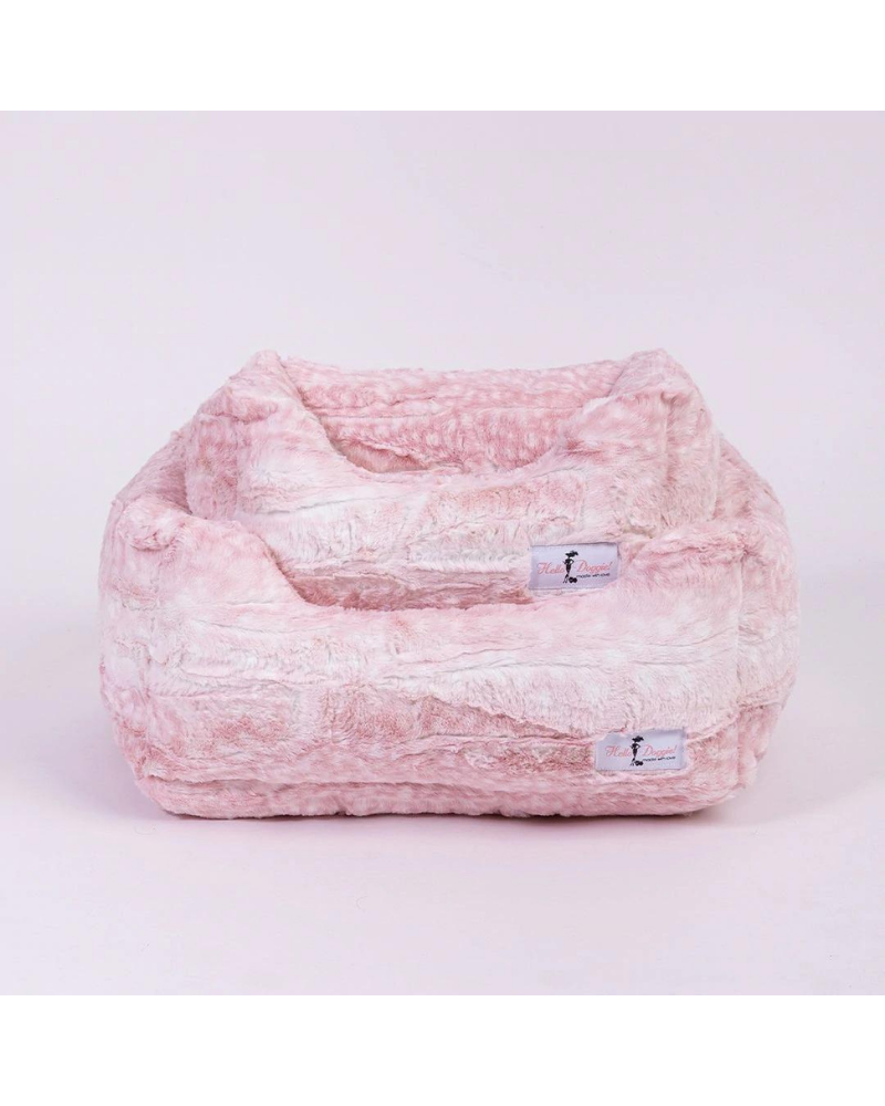 Cashmere Collection Faux-Fur Dog Bed in Pink Fawn (Custom/Direct-Ship) (Made in the USA) HOME HELLO DOGGIE Small - Up to 4lbs (10" x 7") None 