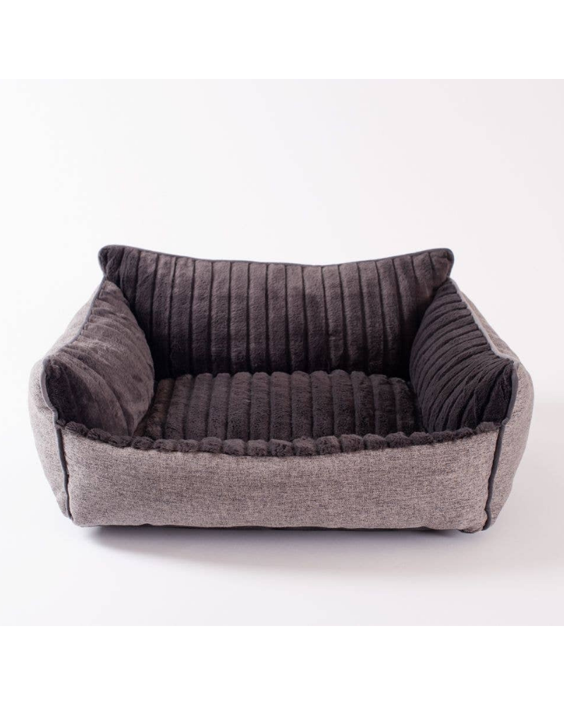 Deep Edge Plush & Tweed Dog Daybed HOME LEFT PINE   