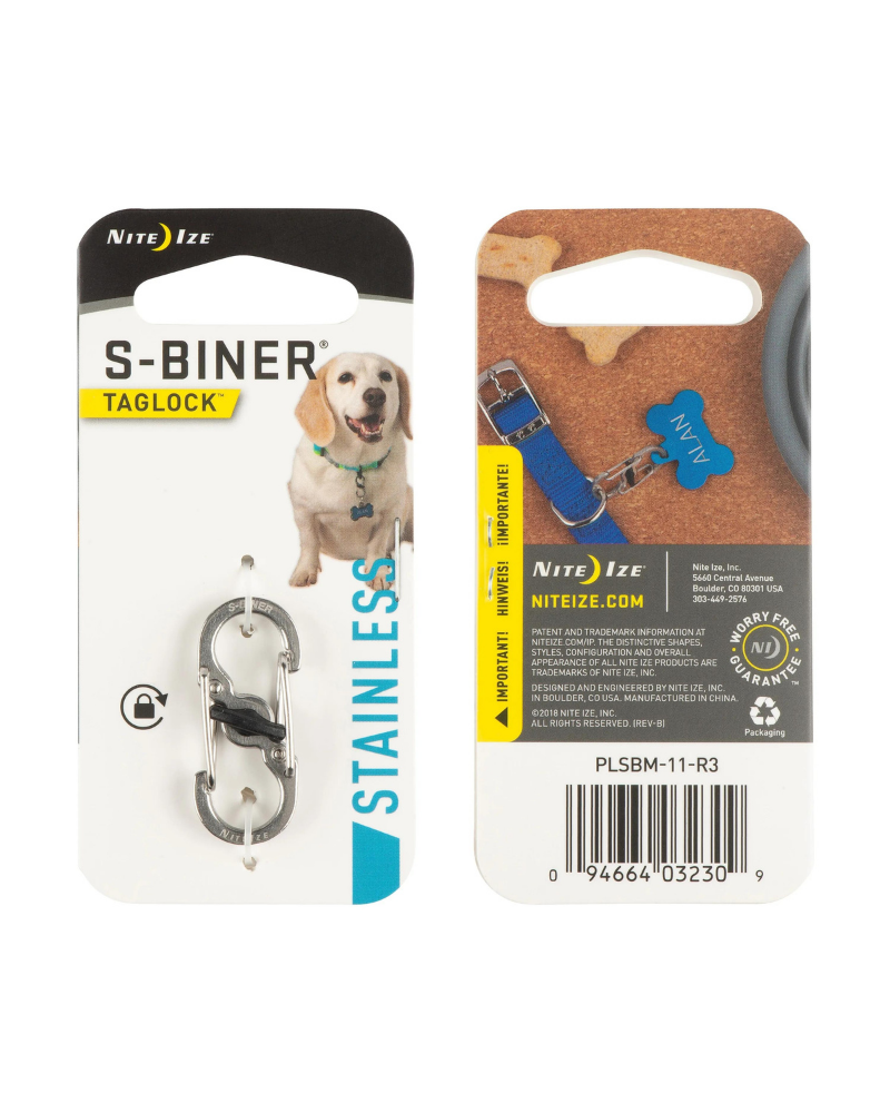 S-Biner Dog Tag Lock in Stainless Steel WALK NITE IZE   