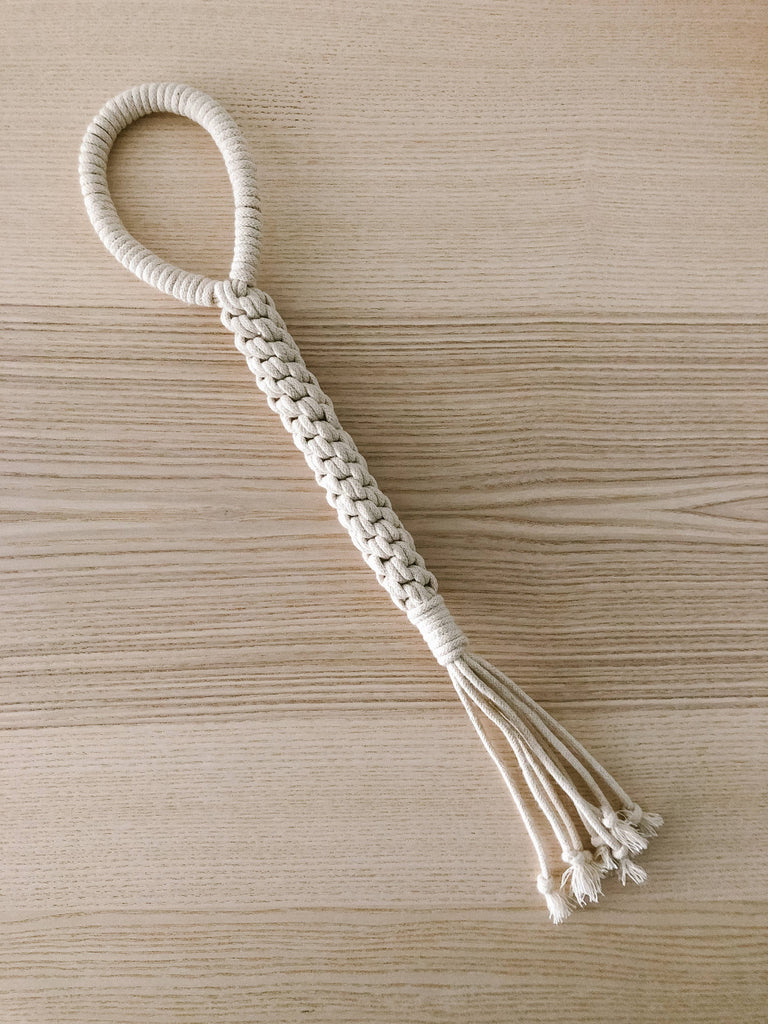 Macrame Rope Cotton Dog Tug Toy in Ivory (Made in the USA) Play EMBER & IVORY   