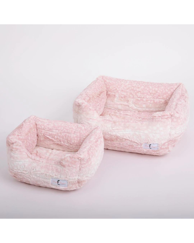 Cashmere Collection Faux-Fur Dog Bed in Pink Fawn (Custom/Direct-Ship) (Made in the USA) HOME HELLO DOGGIE   