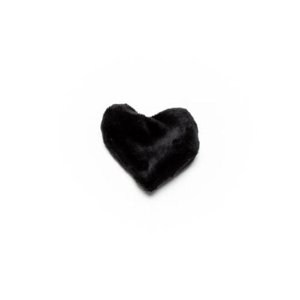 Mini Heart Squeaky Plush Dog Toy Play MUTTS & MITTENS Black  