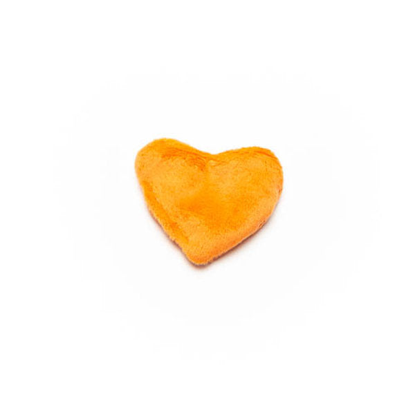 Mini Heart Squeaky Plush Dog Toy Play MUTTS & MITTENS Orange  