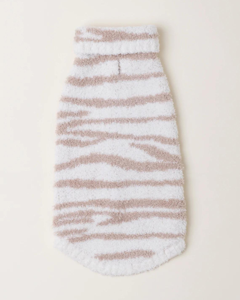 CozyChic Dog Sweater in Cream & Tan Tiger Stripes Wear BAREFOOT DREAMS   