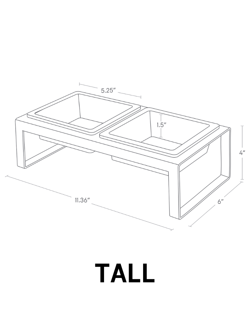 Tower Pet Food Bowl in White Eat YAMAZAKI   