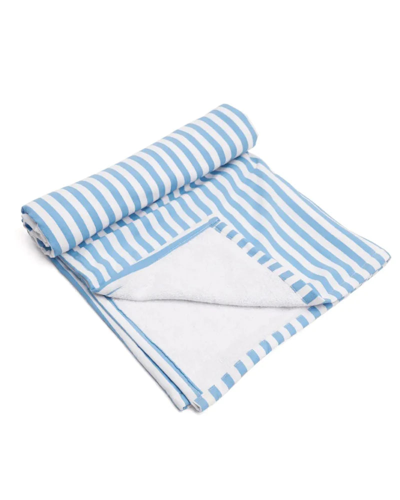 Cotton + Terry Dog Towel clean THE PAWS Cabana Blue Stripe Dog Towel  