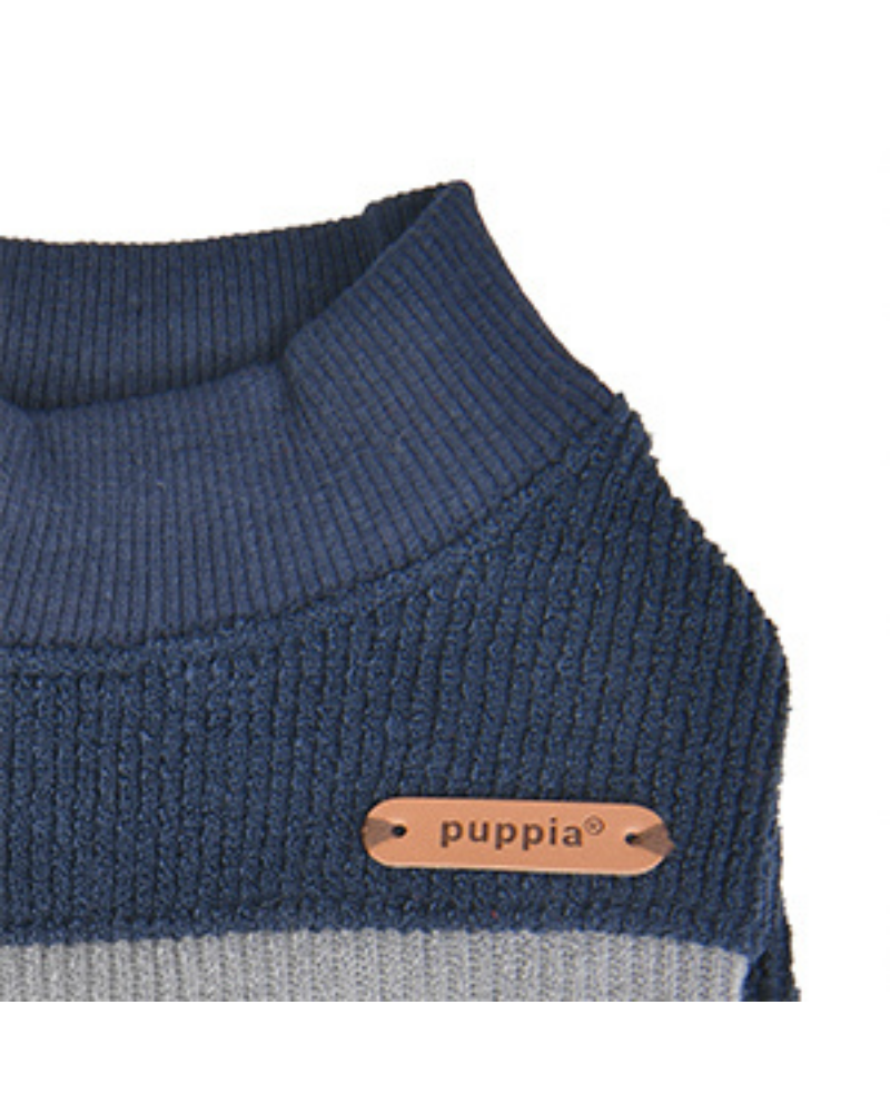 Ribbed Mock Neck Pullover Dog Shirt in Navy<br>((CLEARANCE)) Wear PUPPIA   